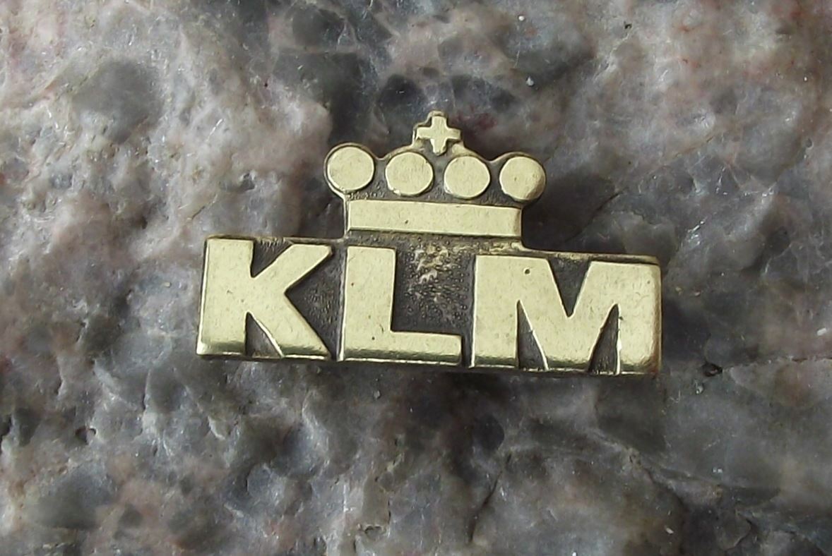 Vintage KLM Royal Dutch Airlines Holland Crown Airline Aircraft Brooch Pin Badge - Badgecrazy