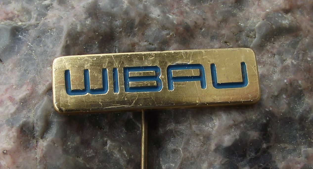 Antique Wibau East Germany Construction Site Vehicles Company Logo Pin Badge - Badgecrazy