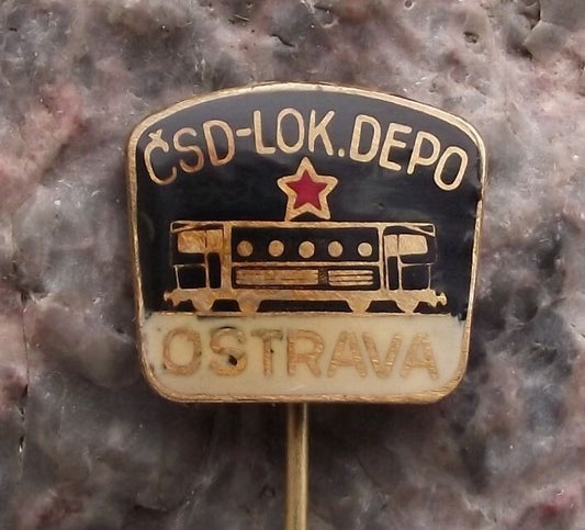 Czech Railway System Train Engine Locomotive Rail Depot CSD Ostrava Pin Badge - Badgecrazy