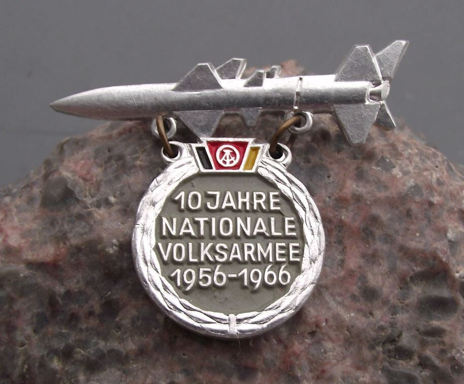 1966 NVA East German Army Surface to Air Missile DDR GDR Anniversary Pin Badge - Badgecrazy