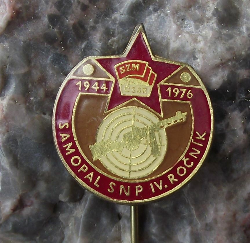 1976 SSM SZM Svazarm Military Reserve Machine Gun Shooting Competition Pin Badge - Badgecrazy