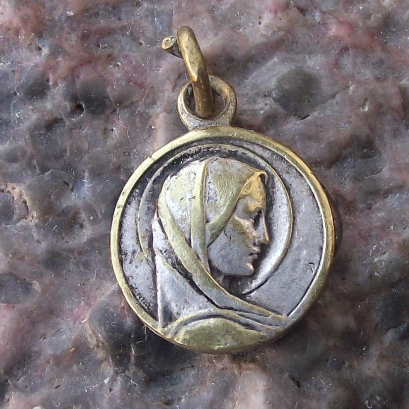 1958 Virgin Mary appears to St. Bernadette Religious Necklace Bracelet Charm - Badgecrazy