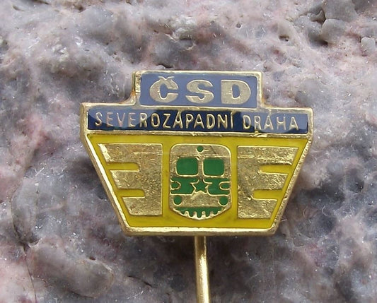 Vintage Czechoslovakia Railway CSD North West Train Network Logo Pin Badge - Badgecrazy