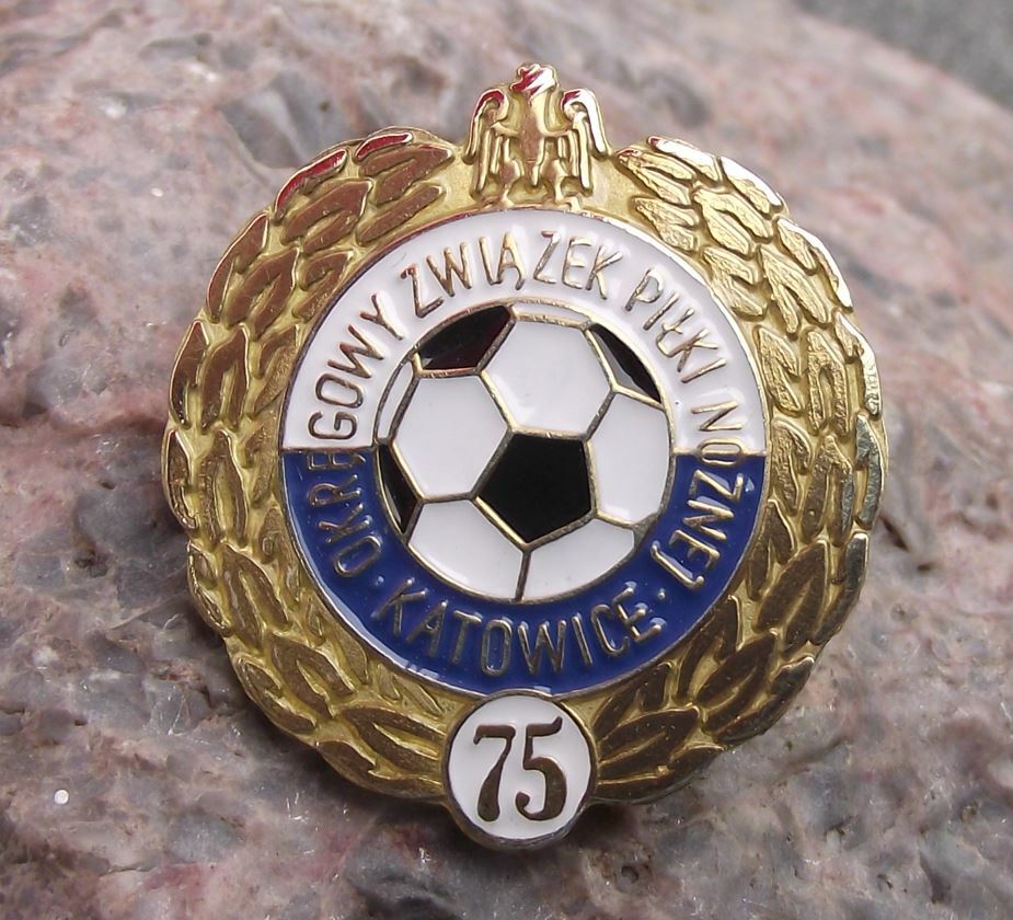 Vintage OZPN Katowice Football Club Poland 75th Anniversary Soccer Pin Badge - Badgecrazy