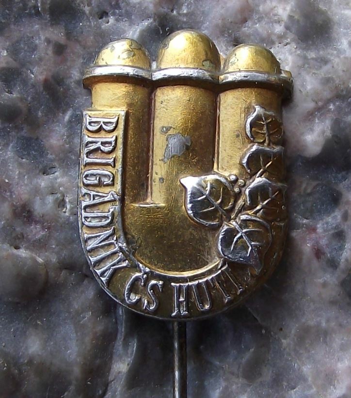 Antique Czechoslovakia Steel Worker Brigadnik Student Seasonal Worker Pin Badge - Badgecrazy