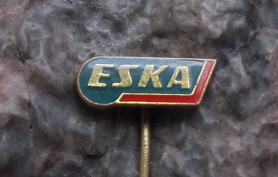 Vintage ESKA Bicycle & Motorbike Works Cheb Czechoslovakia Advertising Pin Badge - Badgecrazy