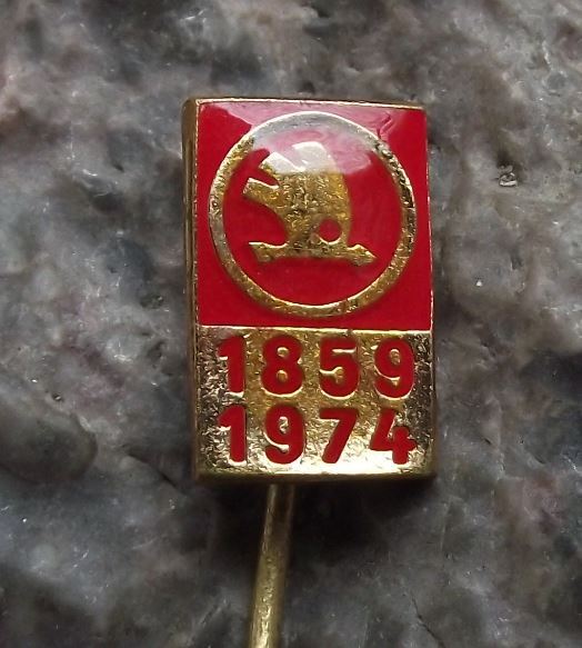 1974 Skoda Autos Company Czech Motor Car Maker 115th Anniversary Pin Badge - Badgecrazy