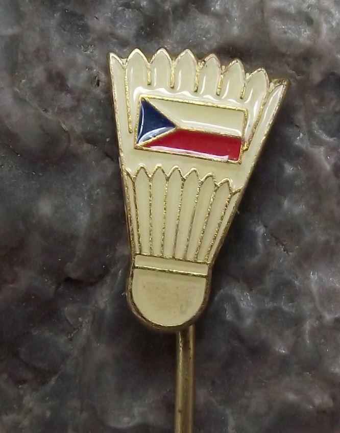 Vintage Badminton Association Czechoslovakia Czech Shuttlecock Members Pin Badge - Badgecrazy