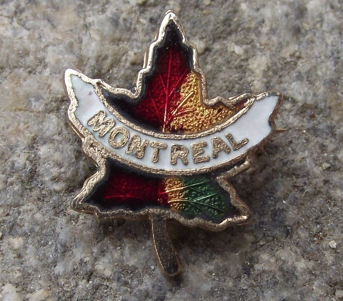 Montreal Canada Maple Leaf National Symbol Shaped Souvenier Tie Pin Brooch Badge - Badgecrazy
