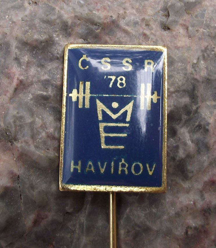 1978 European Weight Lifting Weightlifting Championship Czechoslovakia Pin Badge - Badgecrazy