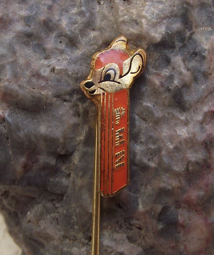 1976 Rare Disney Classic Pez Club of Croatia Bambi Baby Deer Fawn Pin Badge - Badgecrazy