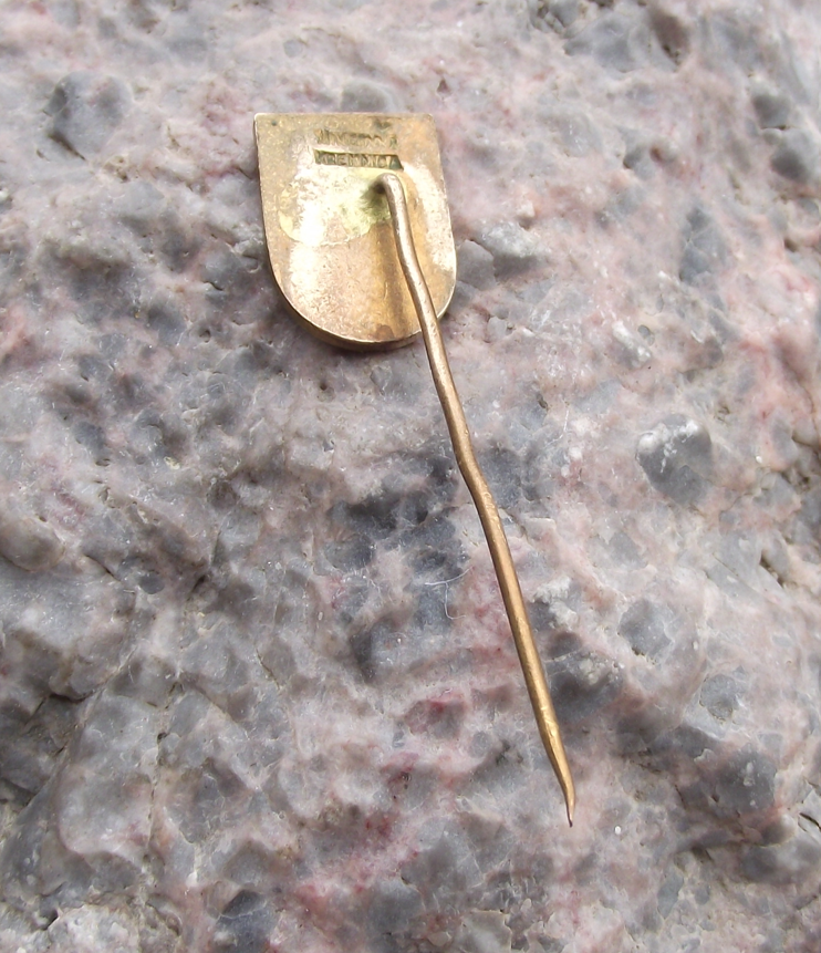 Vintage Prague Prag Praha Castle City Crest Heraldic Shield Tourist Pin Badge - Badgecrazy