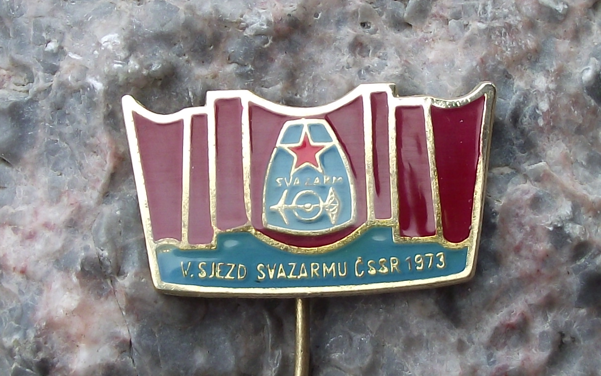 1973 Svazarm Czech Army Reserves V 5th Military Conference Meeting Pin Badge - Badgecrazy