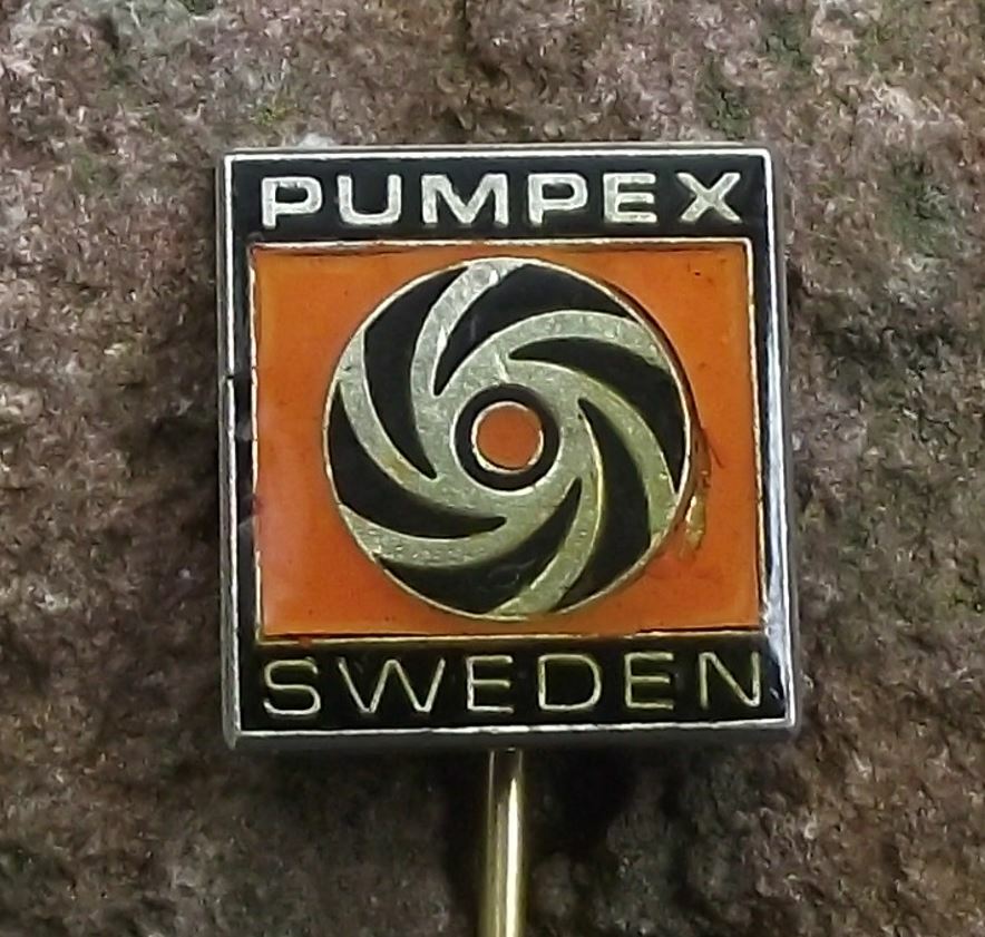 Vintage Pumpex Sweden Submersible Equipment Pump Valves Engineering Pin Badge - Badgecrazy