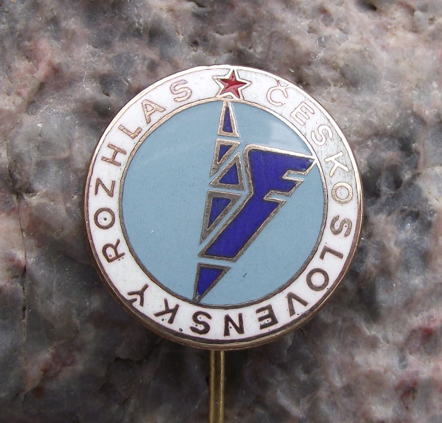 Czech State Broadcasting Company Tower Radio Antenna Transmitter Star Pin Badge - Badgecrazy