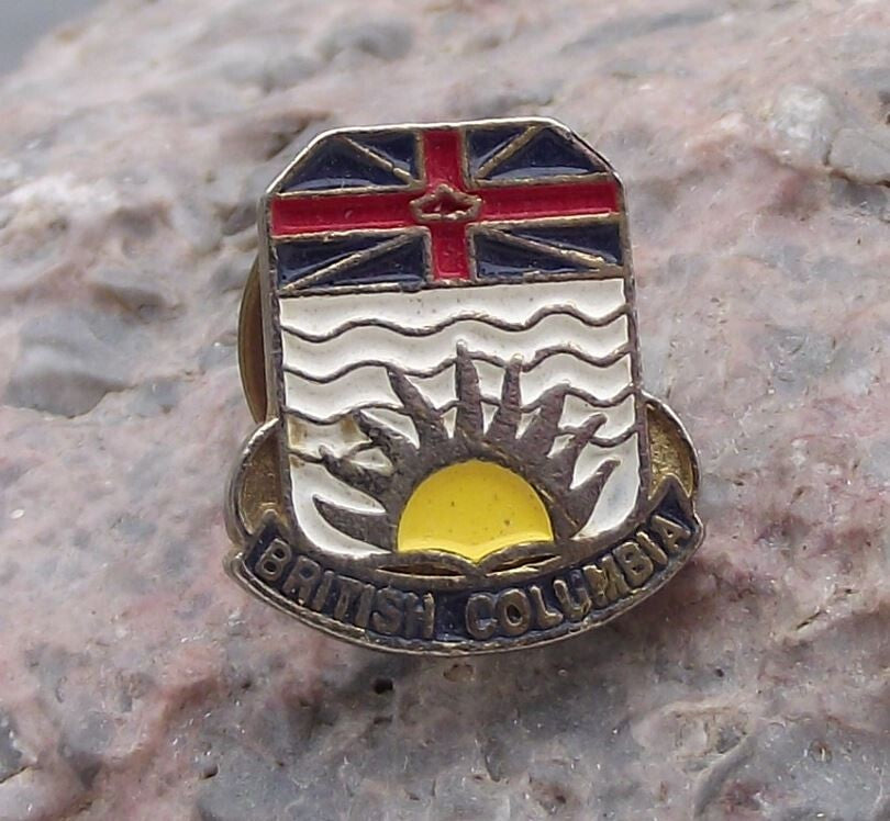 British Columbia Province Rising Sun Crest Coat of Arms Shield Pin Badge - Badgecrazy