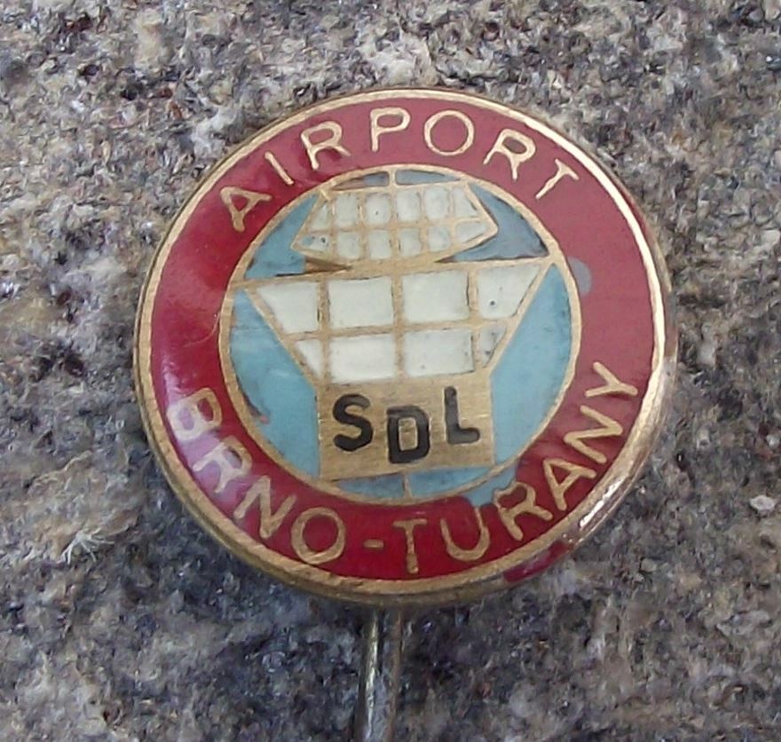 Vintage Brno Turany Airport Czech Air Traffic Control Tower SDL ATC Pin Badge - Badgecrazy