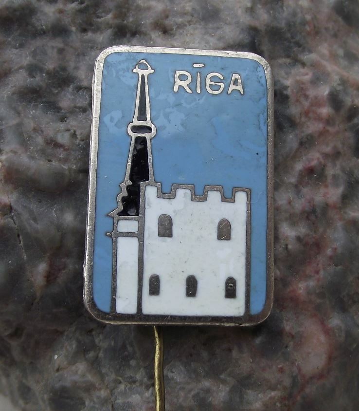 Antique Riga Ancient City Town Hall Tower Latvia Tourist Souvenier Pin Badge - Badgecrazy