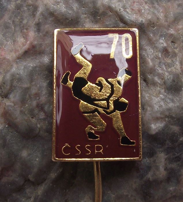 Wrestling Federation of Czechoslovakia Fighting 70th Anniversary FILA Pin Badge