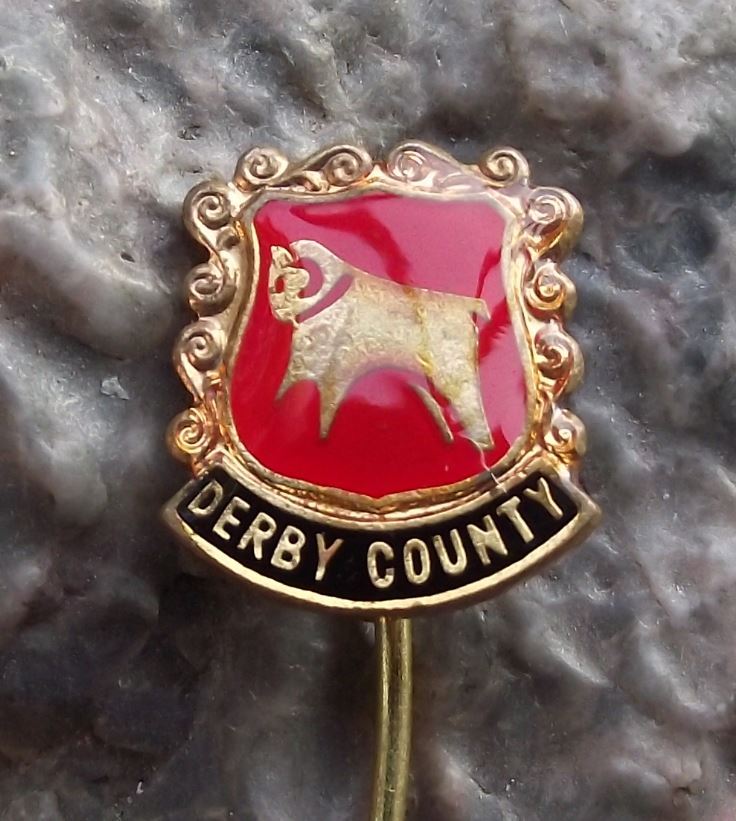 Antique Derby County Football Club Sheep Ram Crest Supporters Shield Pin Badge - Badgecrazy