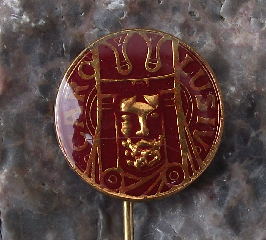 Vintage Charles IV 4th Holy Roman Emporer Carolus Czech King Karel Pin Badge - Badgecrazy