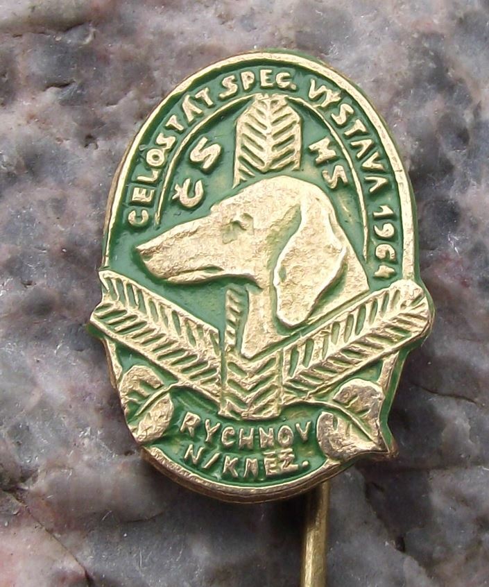 1964 All State Hunting Dog Show Rychnov Czechoslovakia Hunters Hunt Pin Badge - Badgecrazy