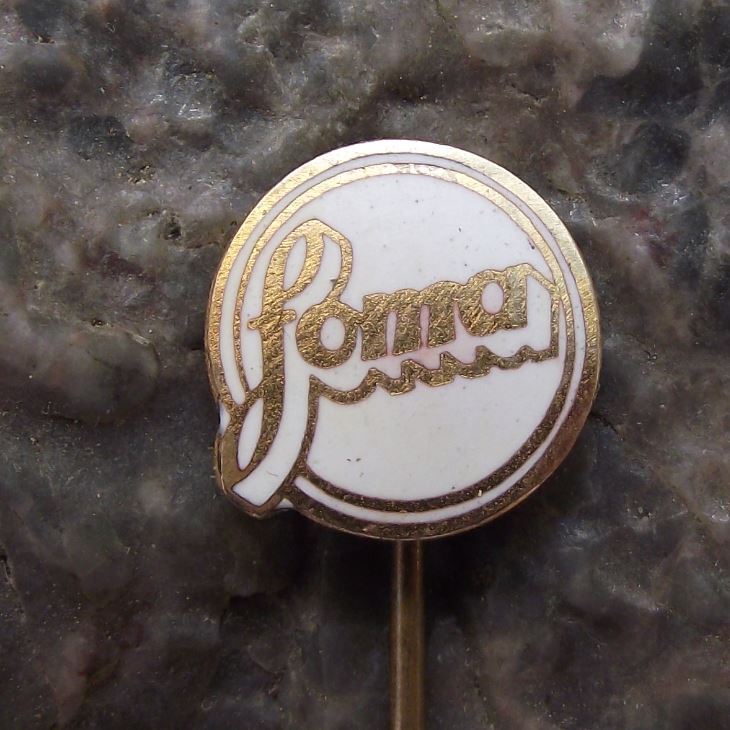 Antique FOMA Fotochema Czech Camera Film Photography Firm Pin Badge White - Badgecrazy