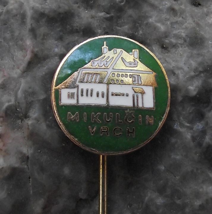 Antique Miculcin Vrch Carpathian Mountains Hut Czechoslovakia Tourist Pin Badge - Badgecrazy