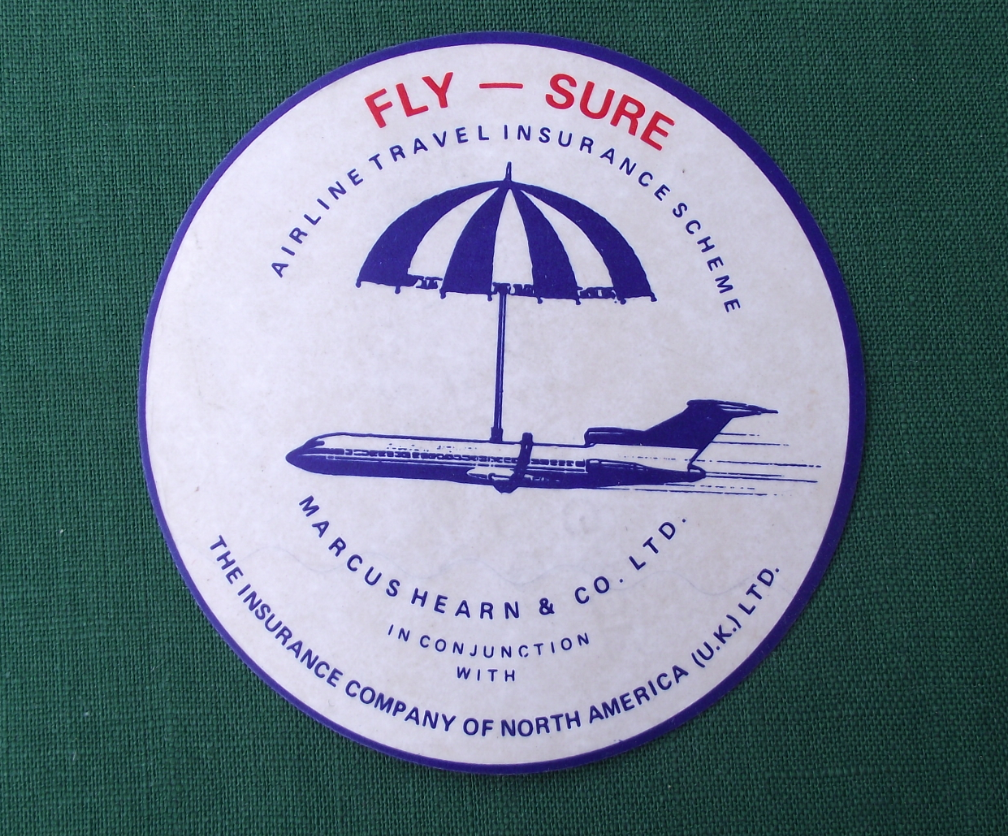 FLY SURE Airline Travel Insurance Scheme Company Aircraft Sticker Decal - Badgecrazy