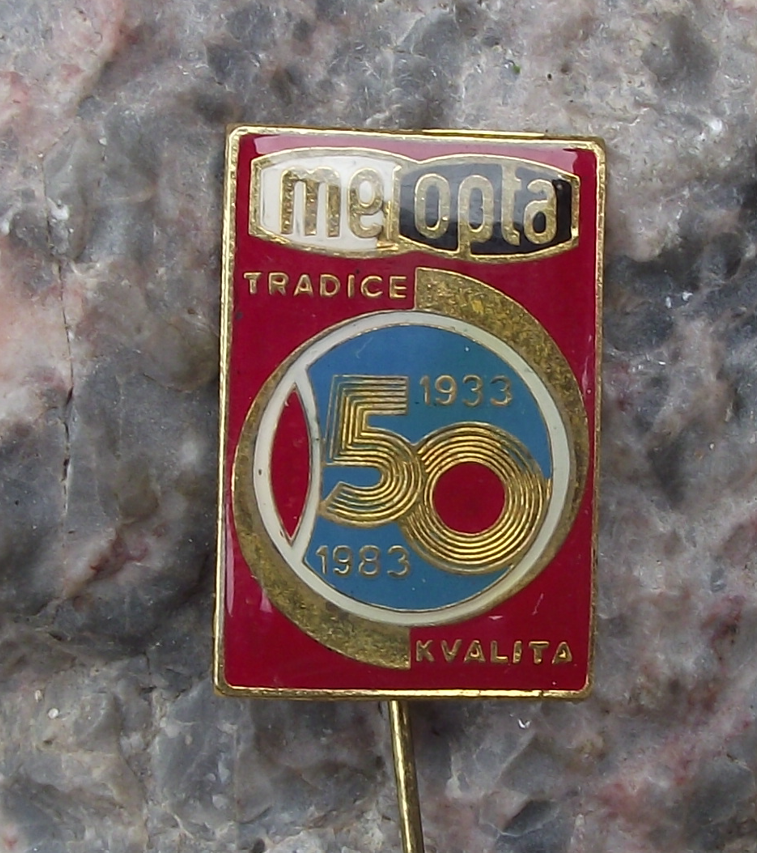 1983 Meopta Czech Stereo Camera Company 50th Anniversary Pin Badge - Badgecrazy