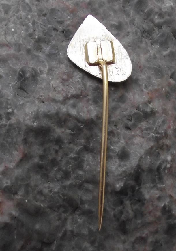 1964 National Czech Mining Miners Day Coal Mine Crossed Hammers Shaft Pin Badge - Badgecrazy