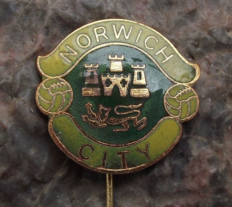 Antique Norwich City Football Club NCFC City Crest Lions Supporter Pin Badge - Badgecrazy