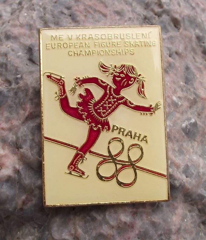 1988 European Championships Czech Figure Skating Prague Ice Skate Pin Badge - Badgecrazy