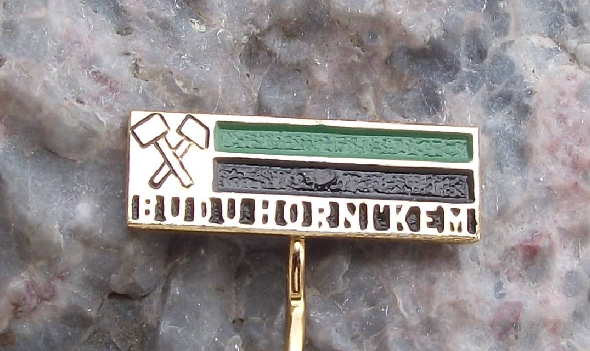 Vintage Coal Mining - I will be a Miner ! - Slogan Crossed Hammers Pin Badge - Badgecrazy