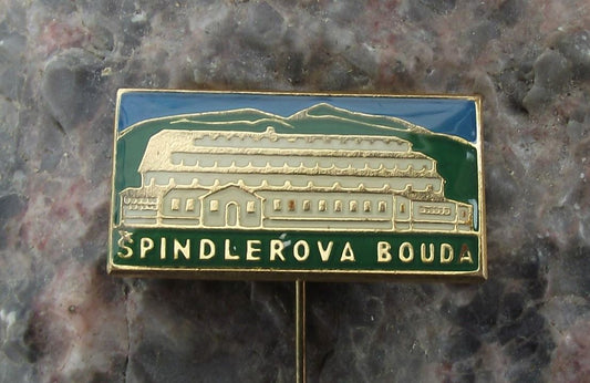 Antique Spindlerova Bouda Krkonose Park Czech Mountain Hikers Cabin Pin Badge - Badgecrazy