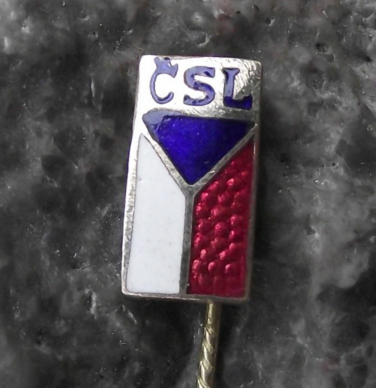 Antique CSL Czech Czechoslovak Peoples Party Political National Flag Pin Badge - Badgecrazy