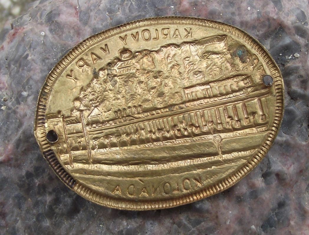 Karlovy Vary Karlsbad Kolonada Colonade Spa Walking Stick Tourist Stocknagel - Badgecrazy