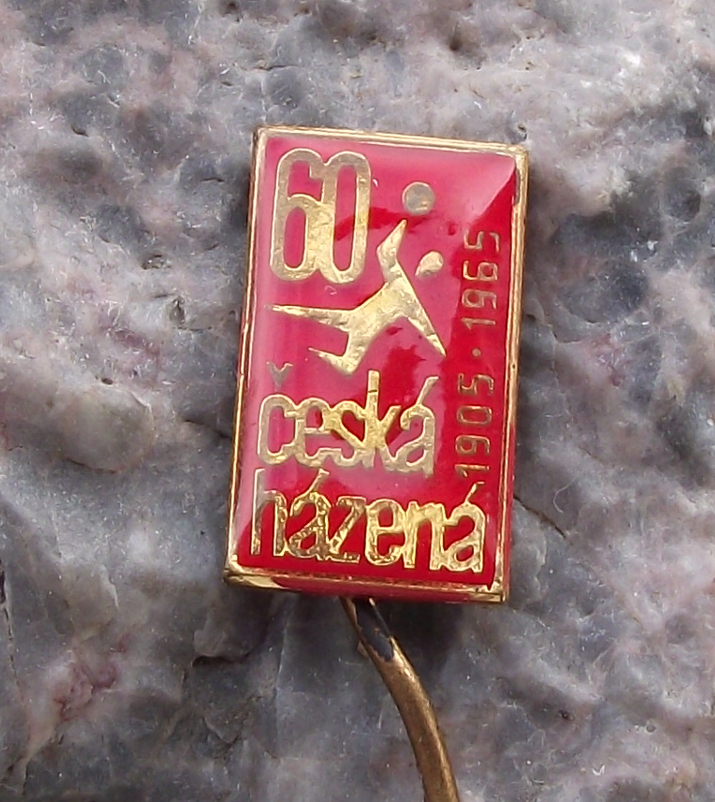 1965 Czechoslovakia Handball Association Union 60th Anniversary Sports Pin Badge - Badgecrazy