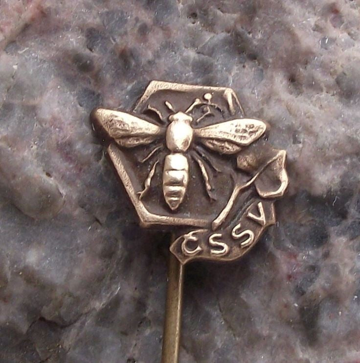 Vintage CSSV CSV Czech Honey Bee Keeping Club Apiary Association Pin Badge - Badgecrazy