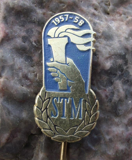 1959 STM Czechoslovakia Creativity Competition Communist Youth Pin Badge - Badgecrazy