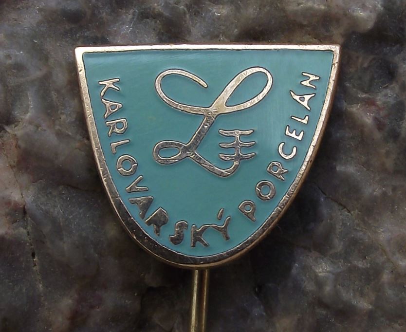 Antique Thun Karlovarsky Czech Porcelan Porcelain Ceramics Factory Pin Badge