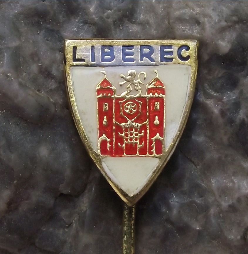 Vintage Liberec City Heraldic Crest Souvenier Shield Coat of Arms Pin Badge - Badgecrazy