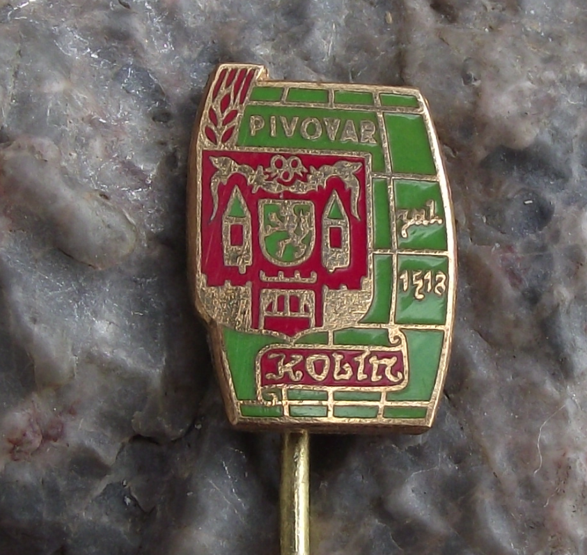 Antique Pivovar Kolin 1518 Brewery Czech Lager Beer Barrel Crest Pin Badge - Badgecrazy