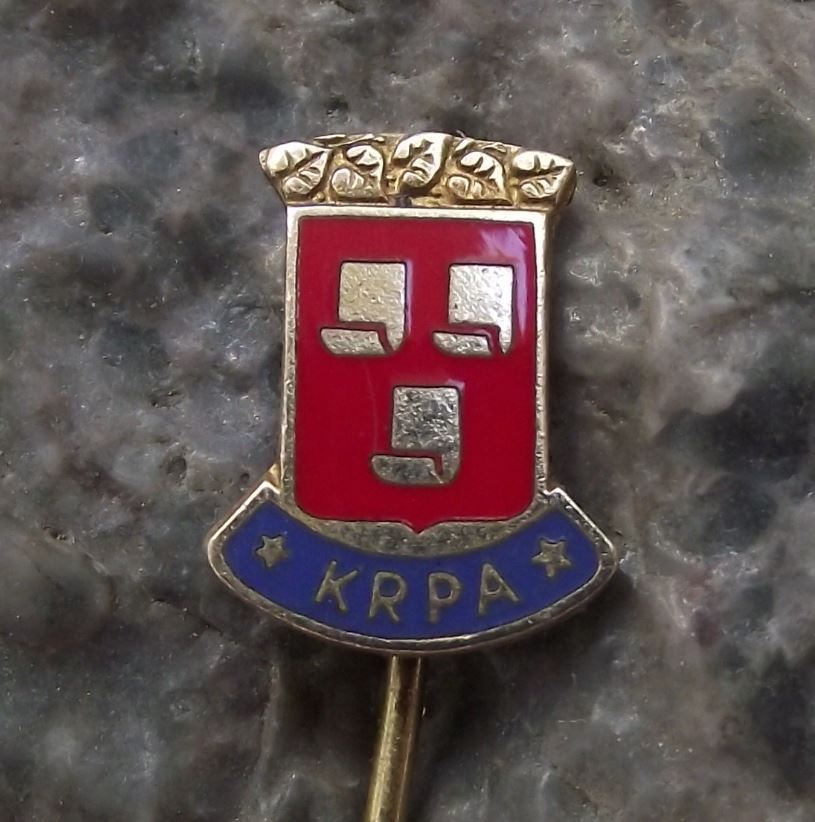 Krpa Crest Paper Scrolls Coat of Arms Heraldic Heraldry Souvenier Pin Badge - Badgecrazy