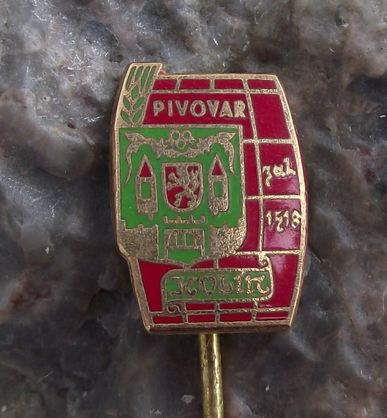 Antique Pivovar Kolin 1518 Brewery Czech Lager Beer Barrel Crest Pin Badge - Badgecrazy