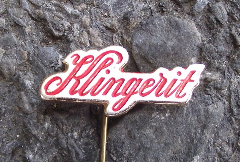 Antique Klinger Klingerit Machine Gaskets German Engineering Company Pin Badge - Badgecrazy