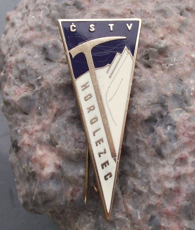 Vintage Czechoslovakia Mountain Climber CSTV Ice Axe Mountain Members Pin Badge - Badgecrazy