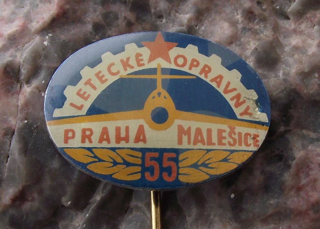 1970 Czech MOD Air Force Aircraft Repair Facility Malesice Mig 15 Pin Badge - Badgecrazy