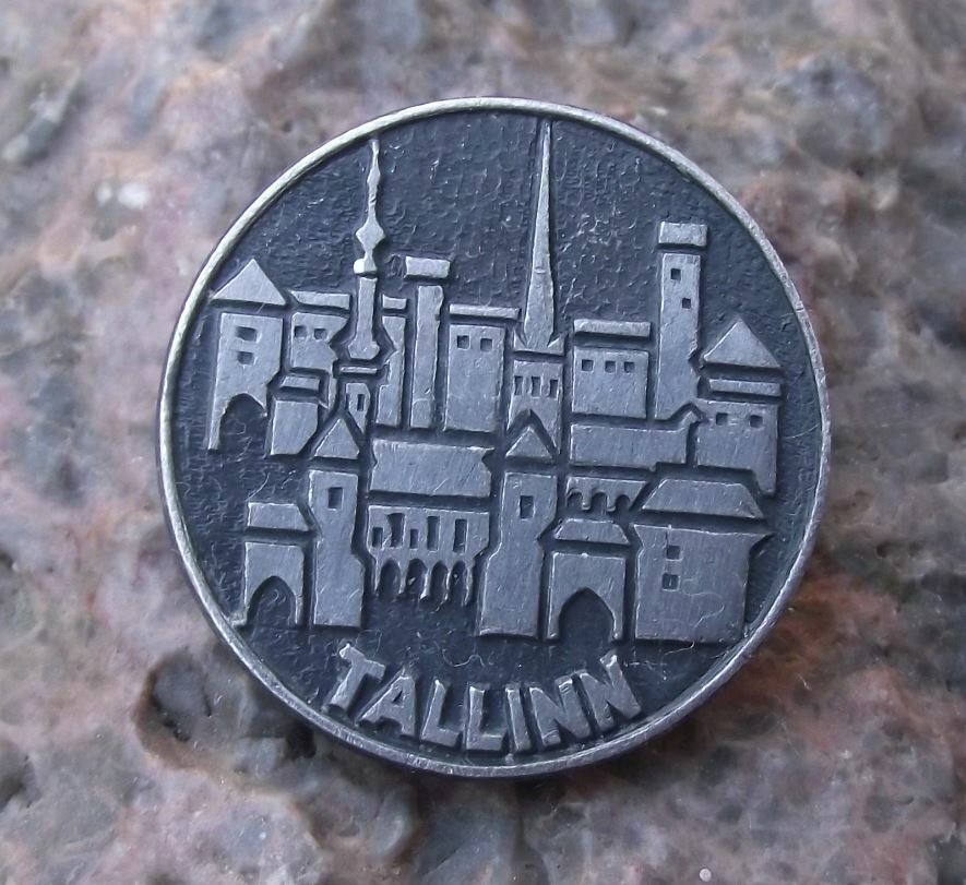 Vintage Tallinn Estonia Famous City Landmarks Tourist Souvenier Pin Badge - Badgecrazy