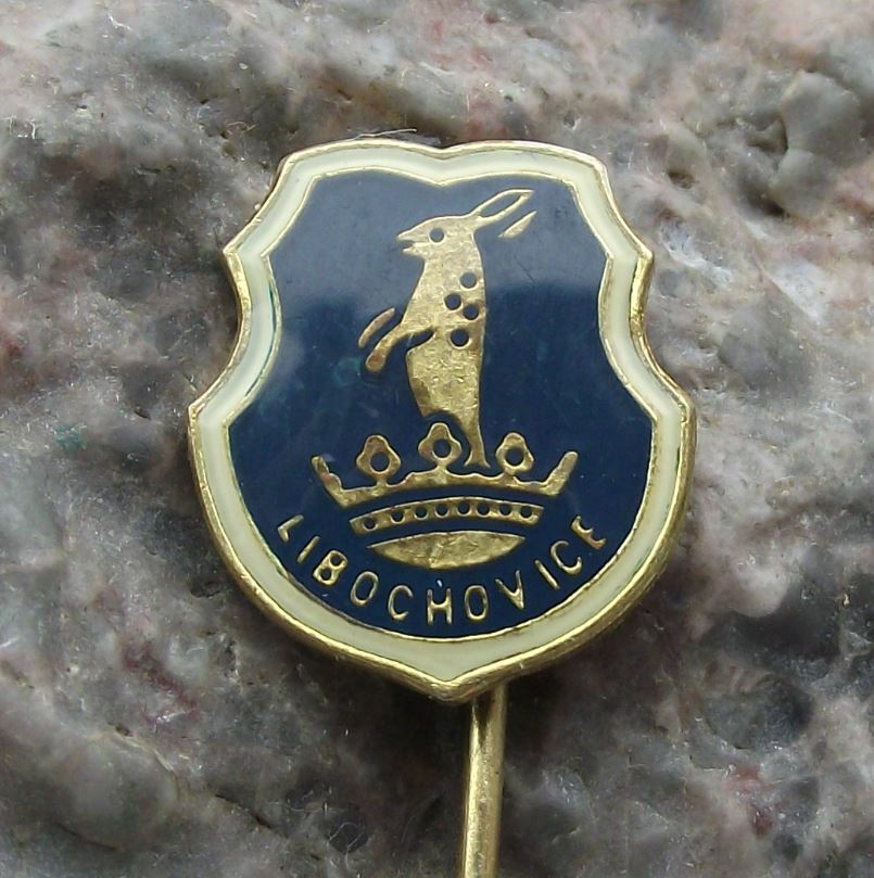 Antique Libochovice Czech Town Rabbit Heraldic Crest Coat of Arms Pin Badge - Badgecrazy